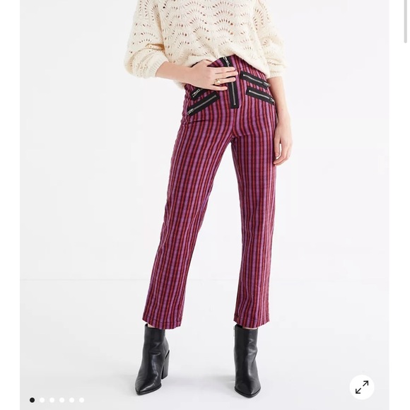 Urban Outfitter navy pinstripe pants with zippers - Picture 3 of 3